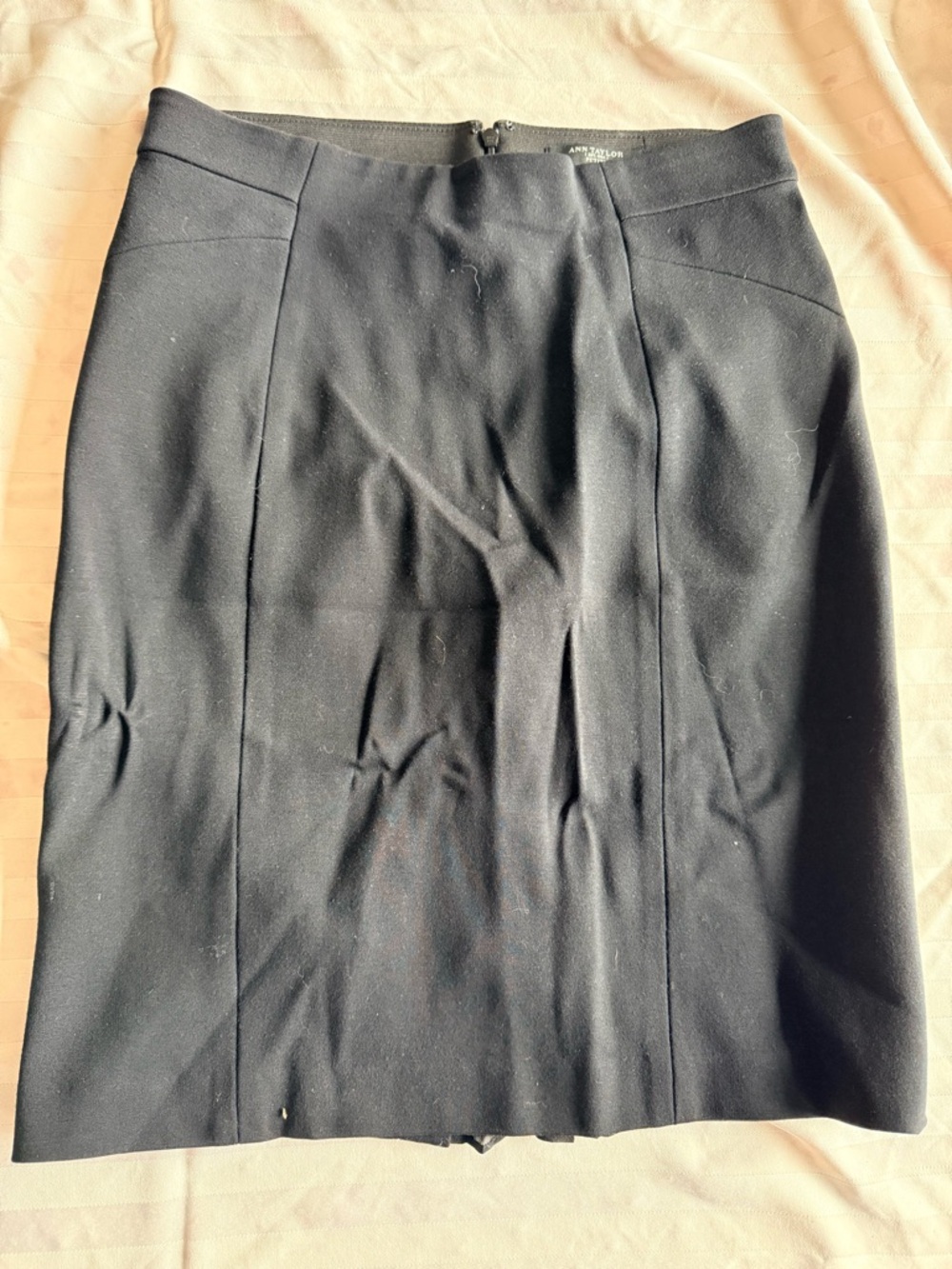 Ann Taylor Black Pencil Skirt with Front Seams
